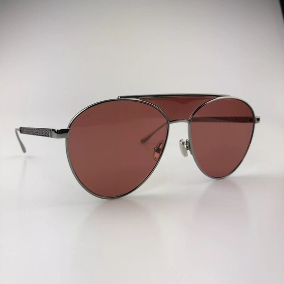 NEW Jimmy Choo Ave aviator sunglasses silver frame red lenses - Picture 2 of 14